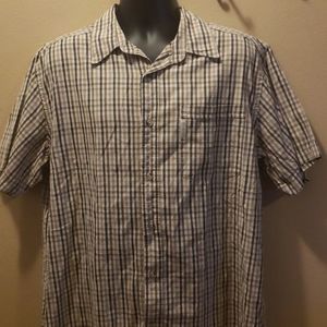 Columbia XL button front short sleeve shirt brown